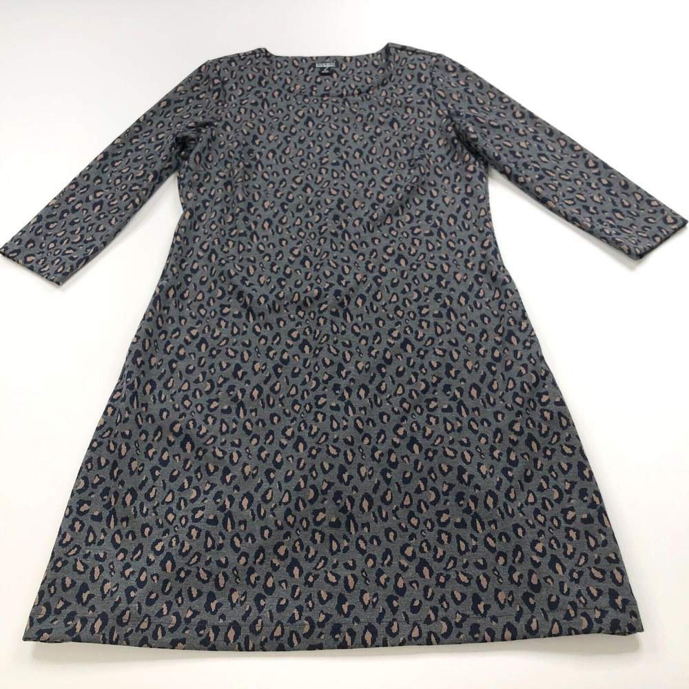 Nicole Miller Original Medium Polyester Leopard All Over Print Dress Gray MINT